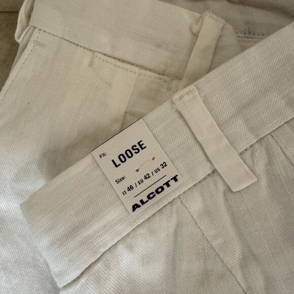 Alcott Men's White Linen Blend Pants 32 - Picture 3 of 4